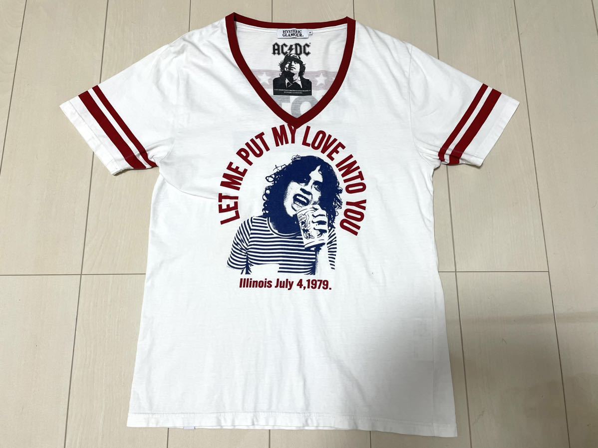 HYSTERIC GLAMOUR ヒステリックグラマー　AC/DC　ACDC　コラボ　ライン　リンガー　Ｔシャツ　レア　　 NO30999