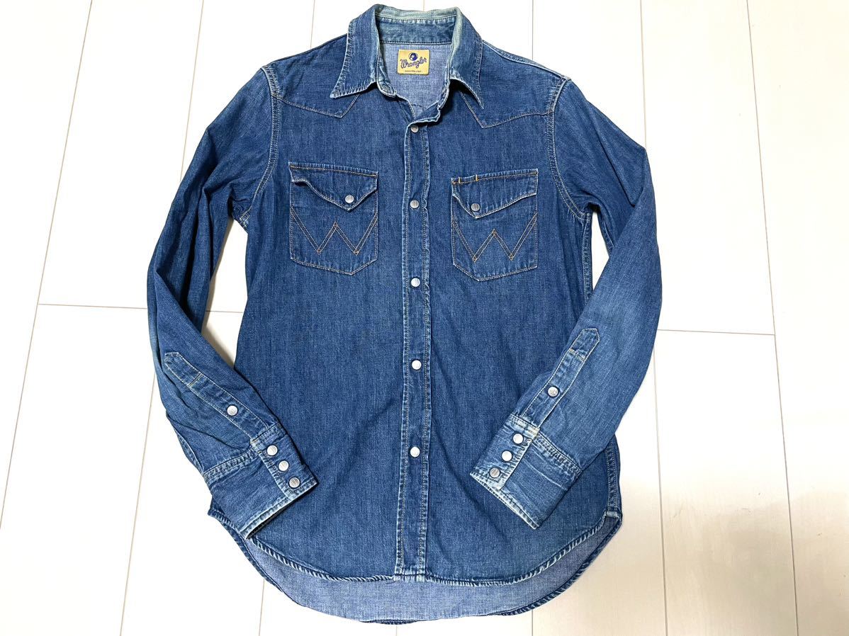 HYSTERIC GLAMOUR Hysteric Glamour wrangler collaboration Denim shirt men's S embroidery rare Vintage NO.301045