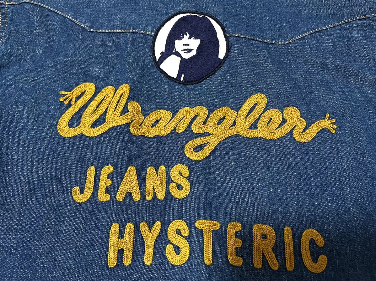 HYSTERIC GLAMOUR Hysteric Glamour wrangler collaboration Denim shirt men's S embroidery rare Vintage NO.301045