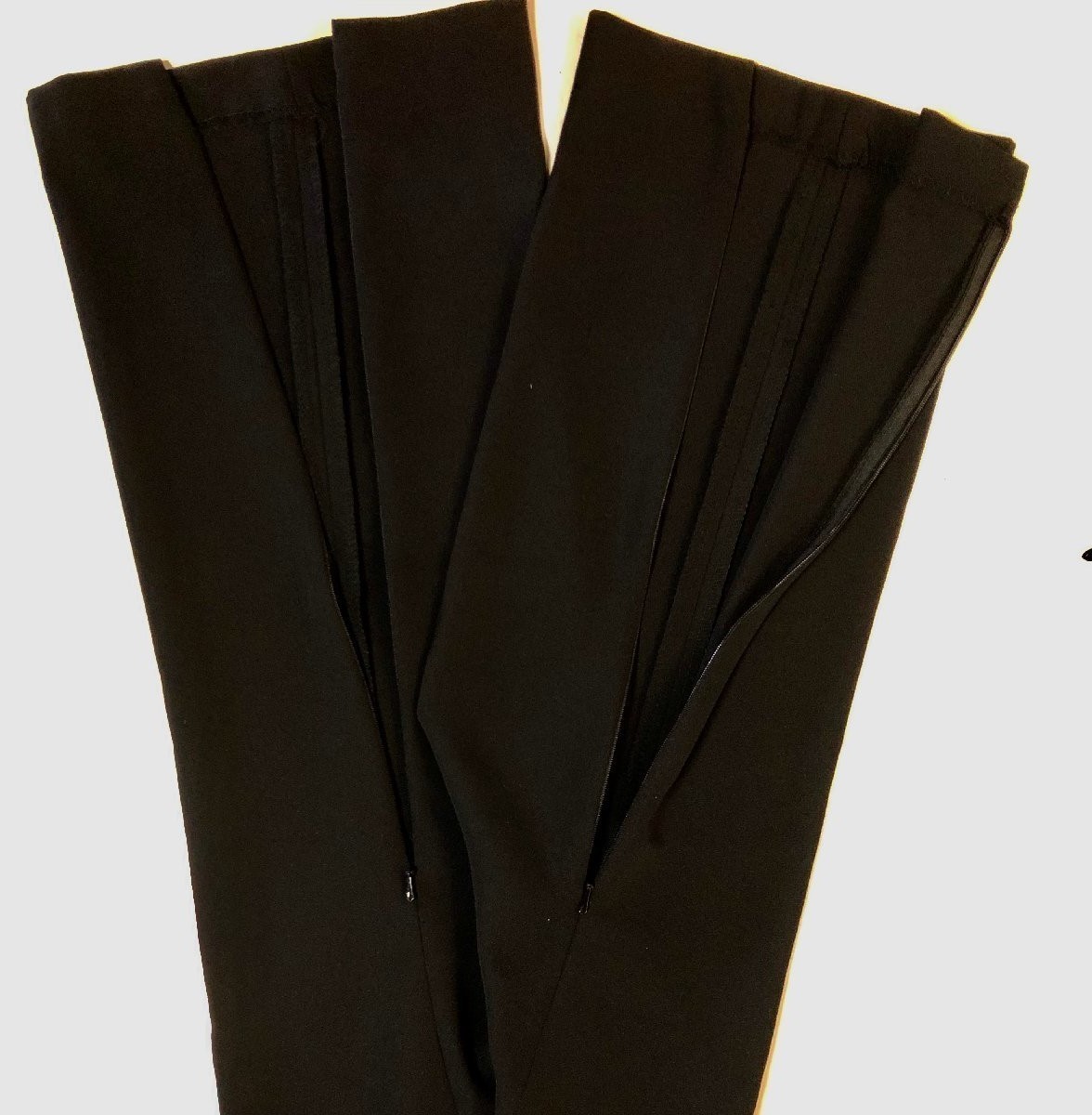  бесплатная доставка 4L сделано в Японии женский брюки кромка застежка-молния имеется колени ..li - bili уход через . пара горячая вода новый товар чёрный цвет большой размер 