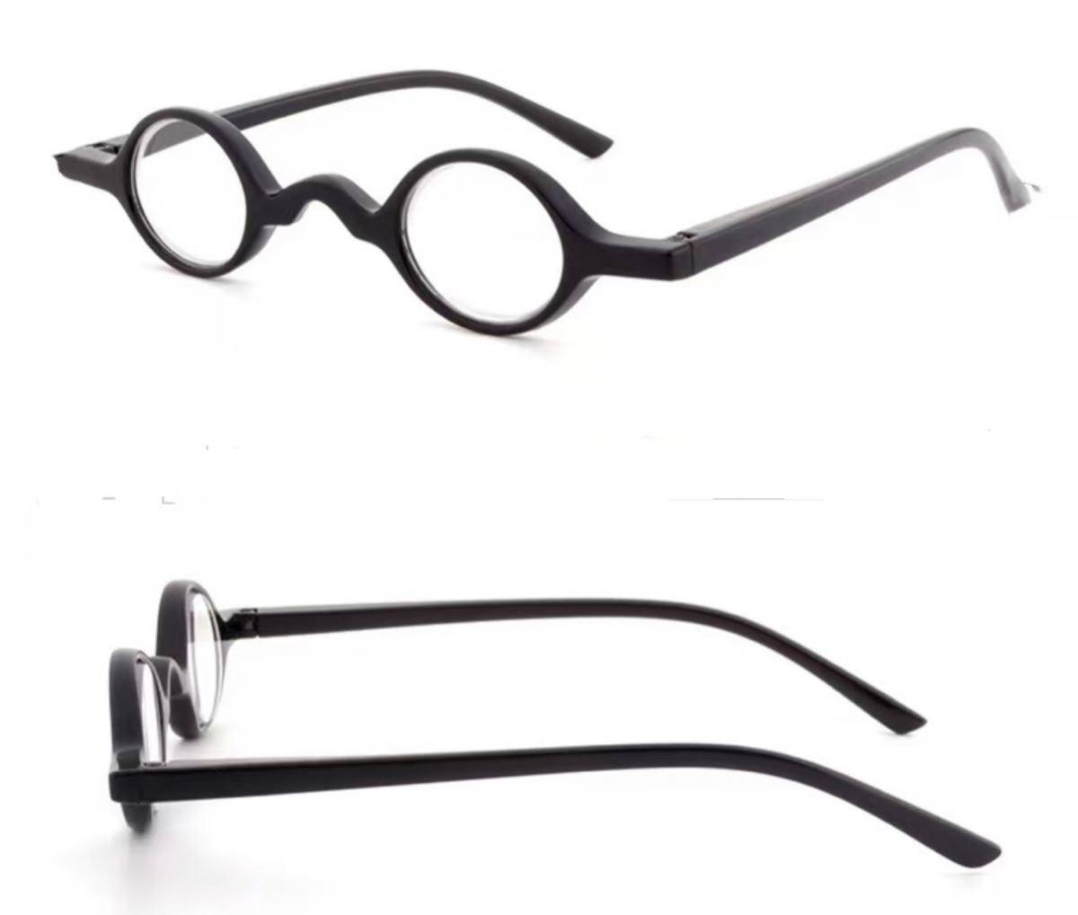 +3 老眼鏡 おしゃれ レトロ 丸型 男女兼用 シニアグラス リーディンググラス 軽量 ブラック_画像5