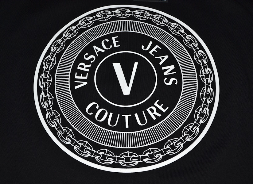 [ new goods ]. road Versace jeans kchu-ruVERSACE JEANS COUTURE high class sweat M size black big Silhouette sweatshirt 8314