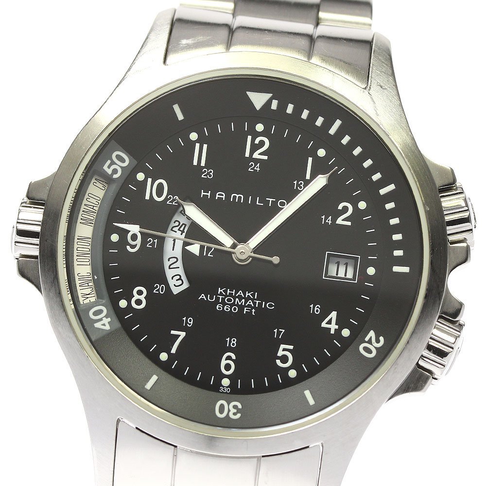 ジャンク ハミルトン HAMILTON H776151 カーキ GMT 自動巻き メンズ _755865_画像1