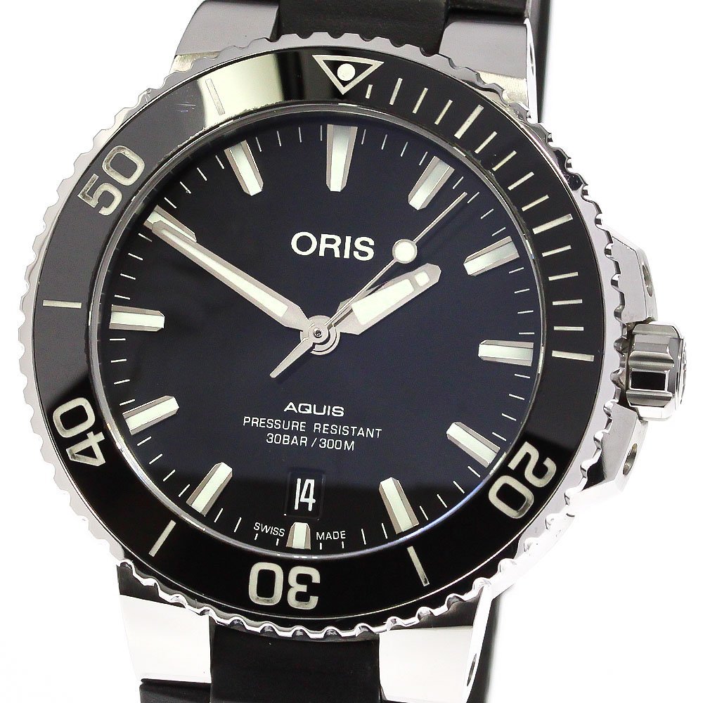 オリス ORIS 01 733 7732 4134 アクイス デイト 自動巻き メンズ 保証書付き_759158【ev10】