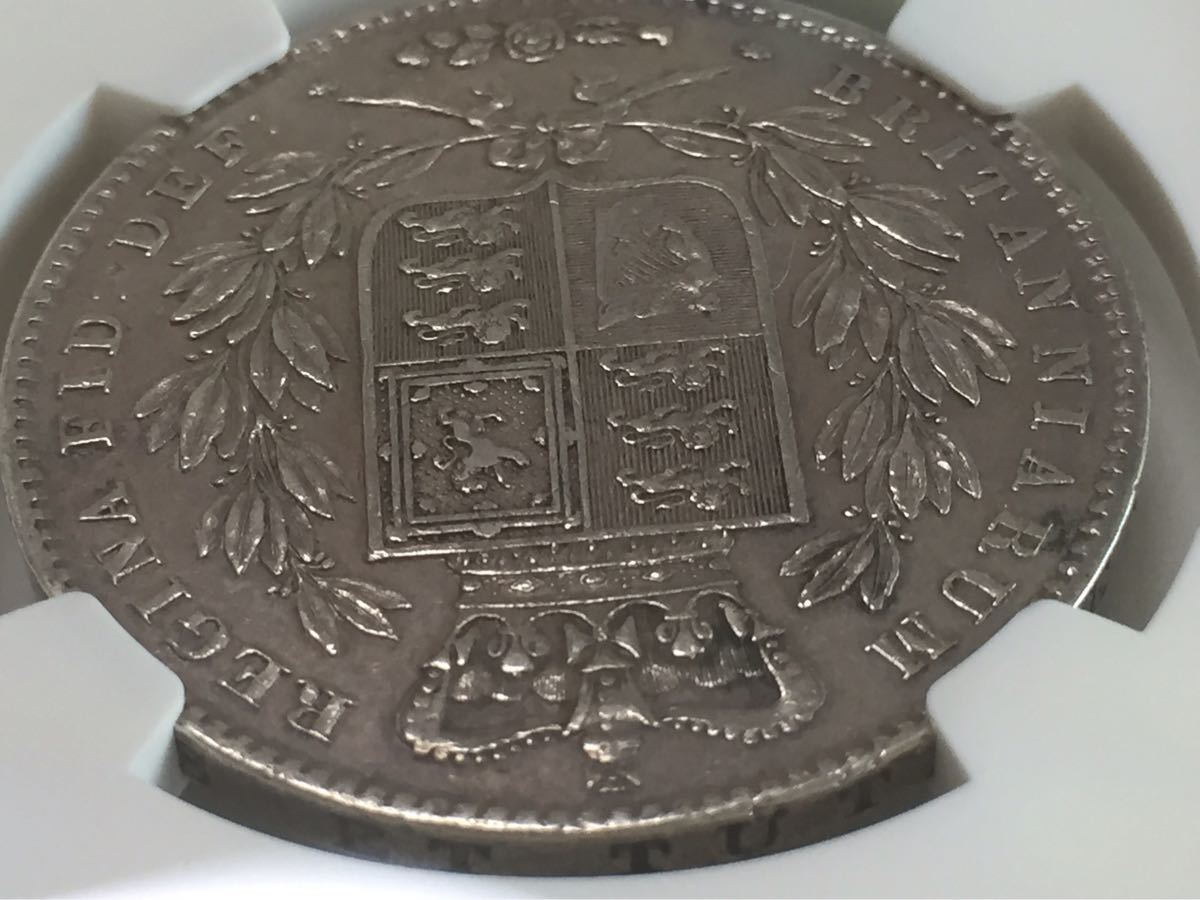 イギリス 1844年 ヴィクトリアヤングヘッドクラウン銀貨 NGC AU
