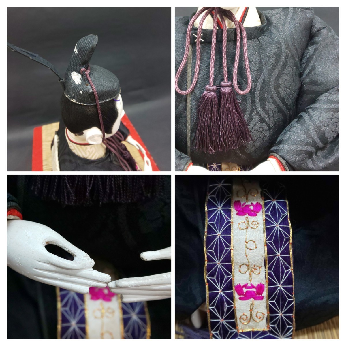 時代物☆面庄 ひな人形 男雛 女雛 高さ約28~30cm 木箱入り 落款 時代物☆面庄 ひな人形 男雛 女雛 高さ約28~30cm 木箱入り 落款