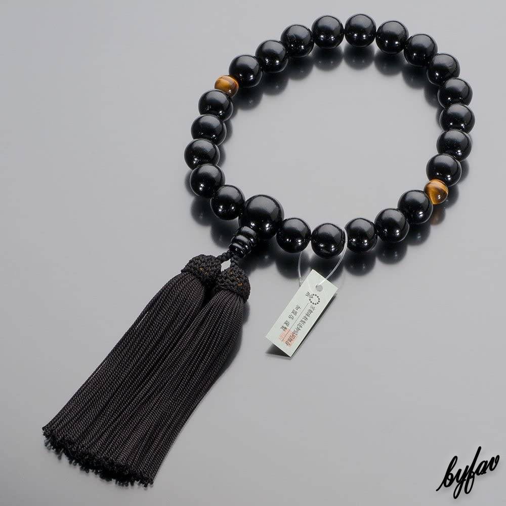 [ capital ..× glossy ] beads ebony . eyes stone silk . for man beads sack attaching .. three ... type memorial service all ... use possibility men's Buddhist altar fittings 