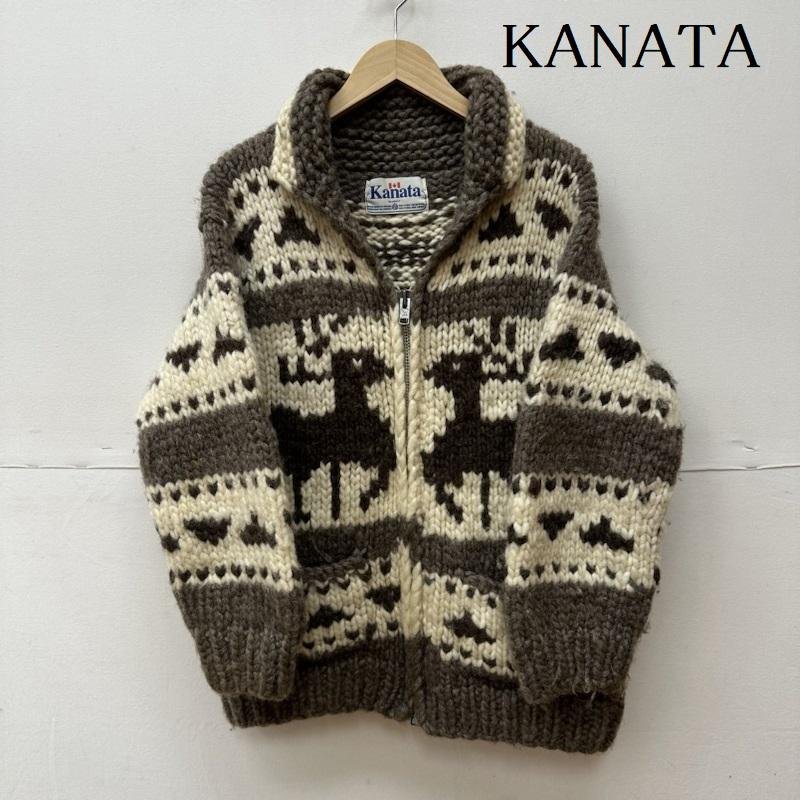 カナタ 厚手 カウチン ニット セーター ジャケット、上着 ジャケット、上着 - 茶 / ブラウン