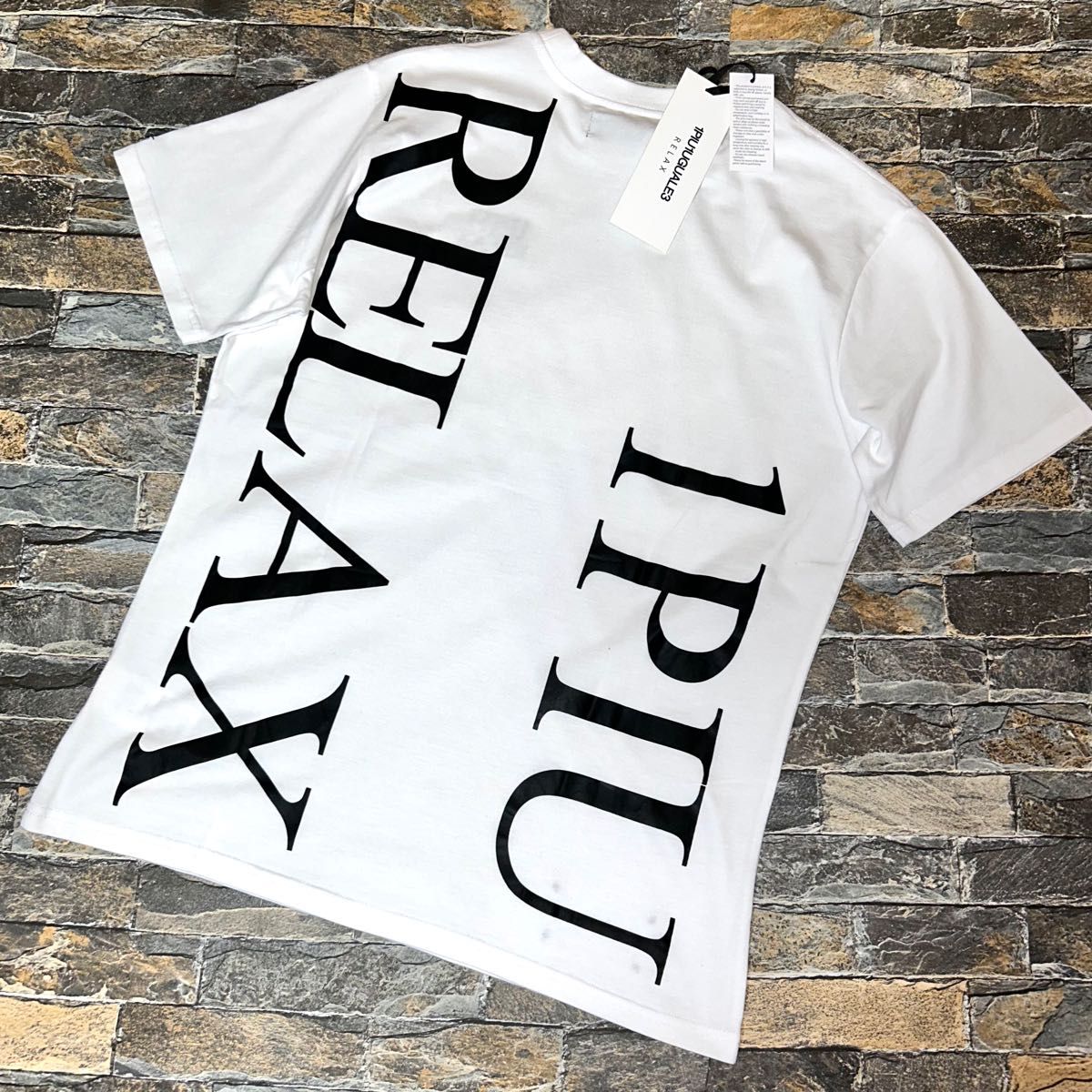 新品】1PIU1UGUALE3 RELAX／クルーネック パックプリントロゴ Tシャツ