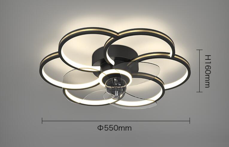 新品 極美品 LEDシーリングファンライト リビング照明 寝室照明 天井照明 無段階調光調色 リモコン付 花型扇風_画像5