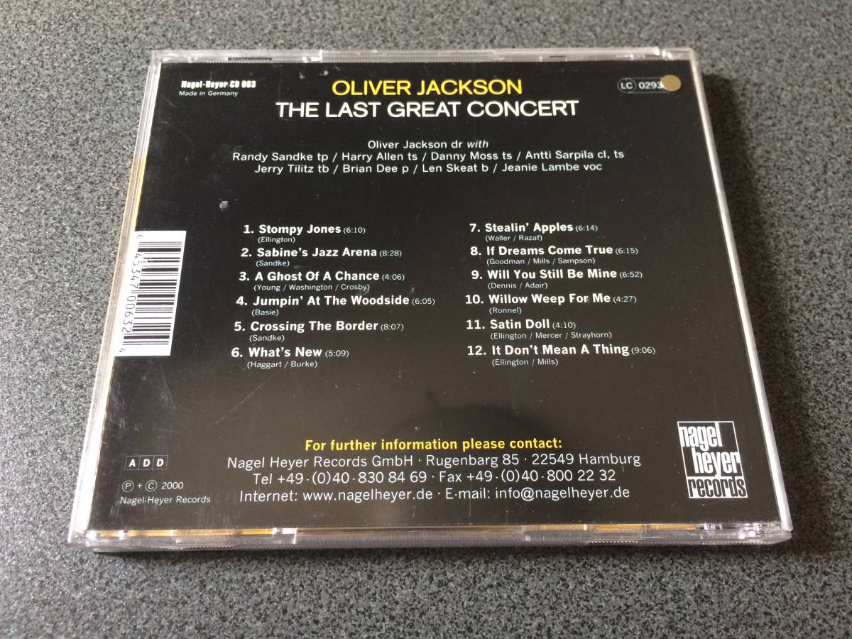 【CD】THE LAST GREAT CONCERT / オリバー・ジャクソン OLIVER JACKSON_画像2