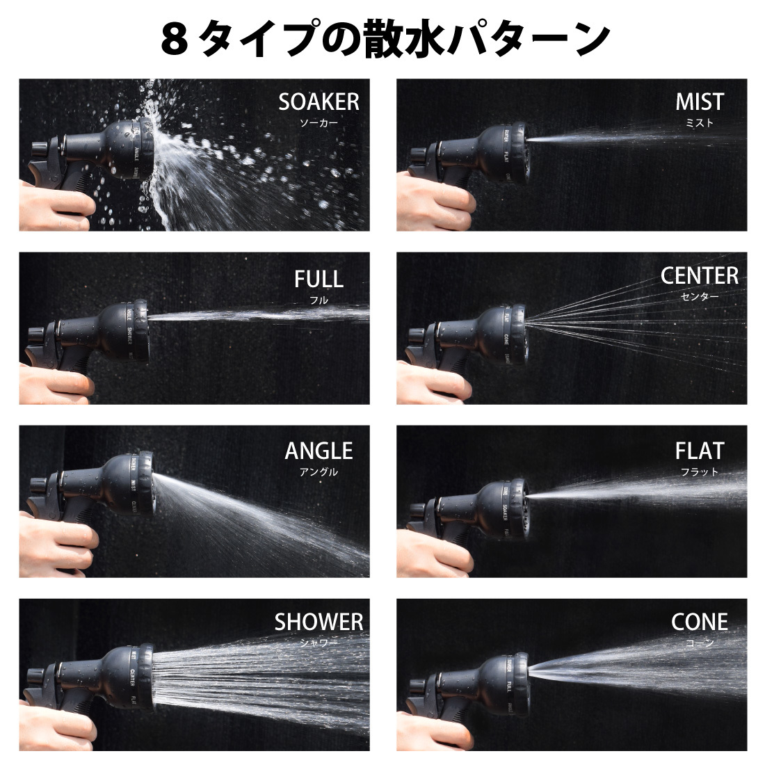 ホールリール 7.5m～22.5mまで 伸びる 散水ホース 伸縮式 ガーデンホース 軽量 水道ホース コンパクト 洗車 水やり 散水 庭 ガーデン_画像2