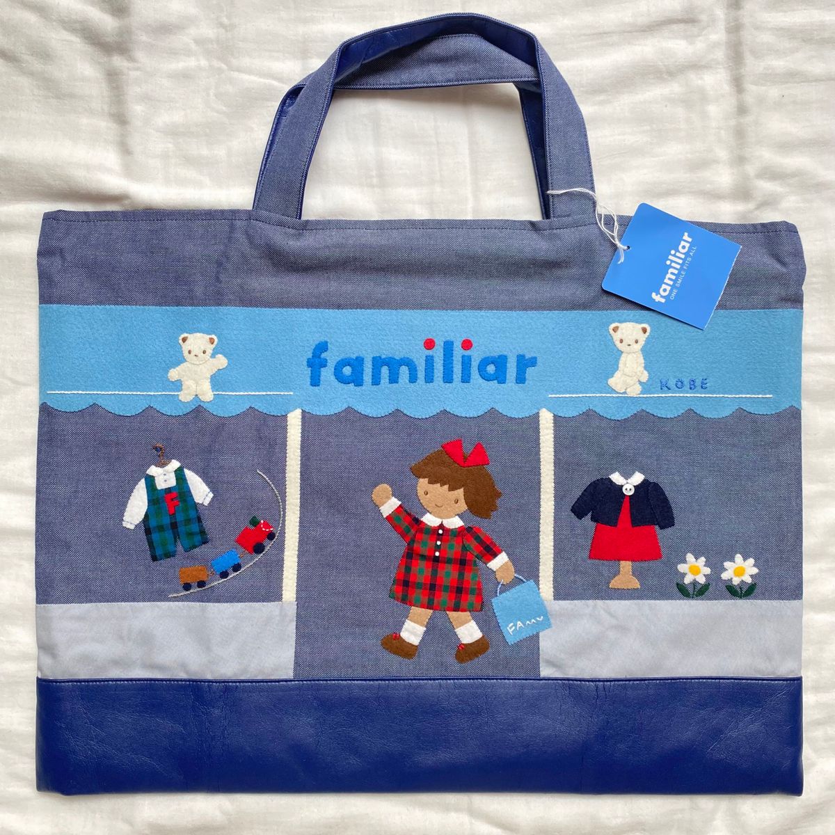 ファミリア familiar 元町本店限定 デニムバッグ-