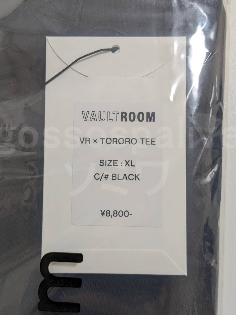 VR × TORORO TEE / BLK size XL 新品未開封 vaultroom ボルトルーム 猫