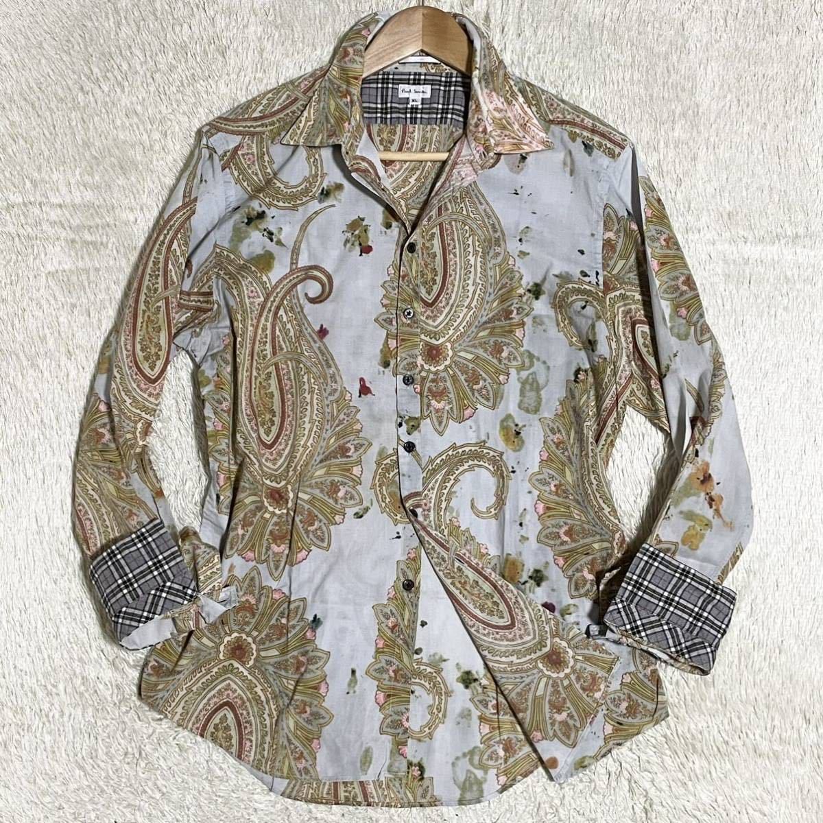 極美品/希少XL】Paul Smith ポールスミス 長袖シャツ 総柄 花柄