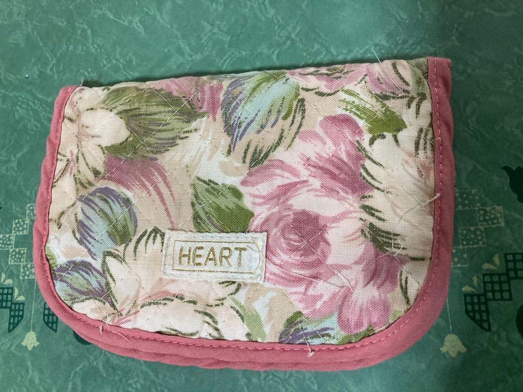 [ secondhand goods ] pocket tissue case floral print pink series HEART folding type 