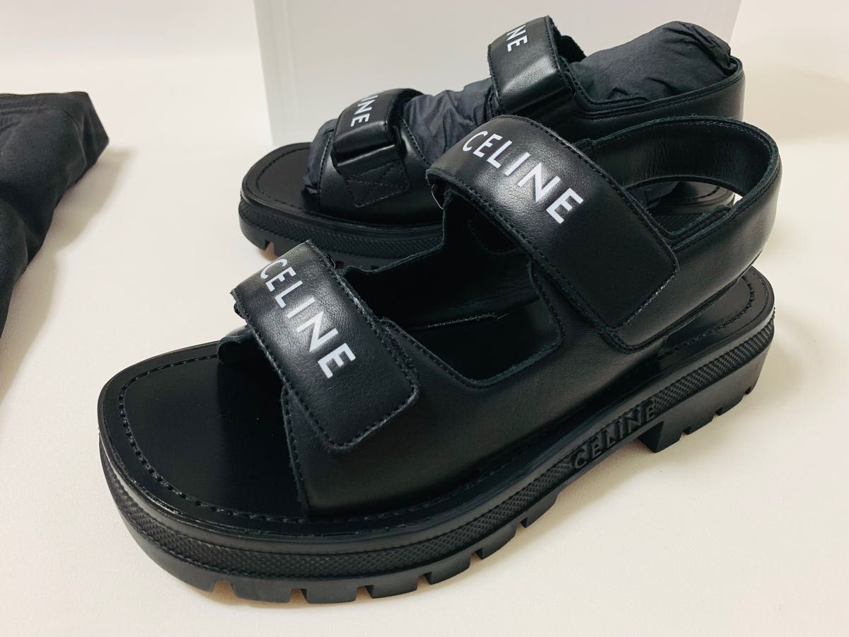 新品《 CELINE セリーヌ 》レオ ベルクロストラップ サンダル 39 新品《 CELINE セリーヌ 》レオ ベルクロストラップ サンダル 39