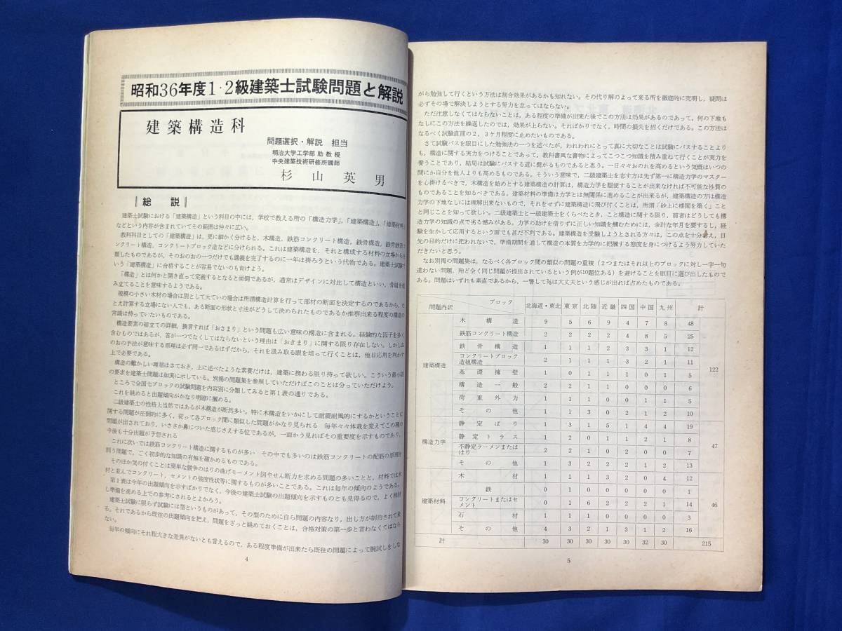 CJ603ア●建築と工作 1962年4月 Vol.3No.4 ロッジ写真/36年度1・2級建築士試験問題集主要問題解説と正解_画像4