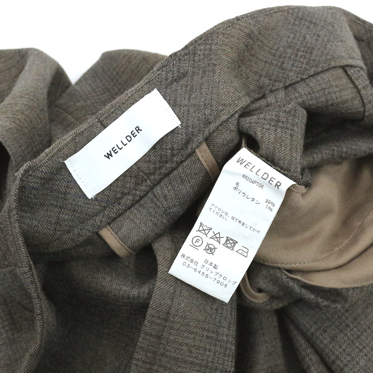 ウェルダー 20AW オンブレチェックワンタックワイドスラックスパンツ-