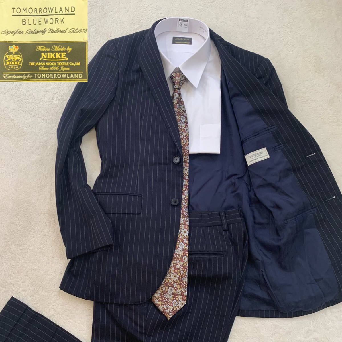 正規代理店 Tomorrowland ダークネイビー スーツ セットアップ 44 高級