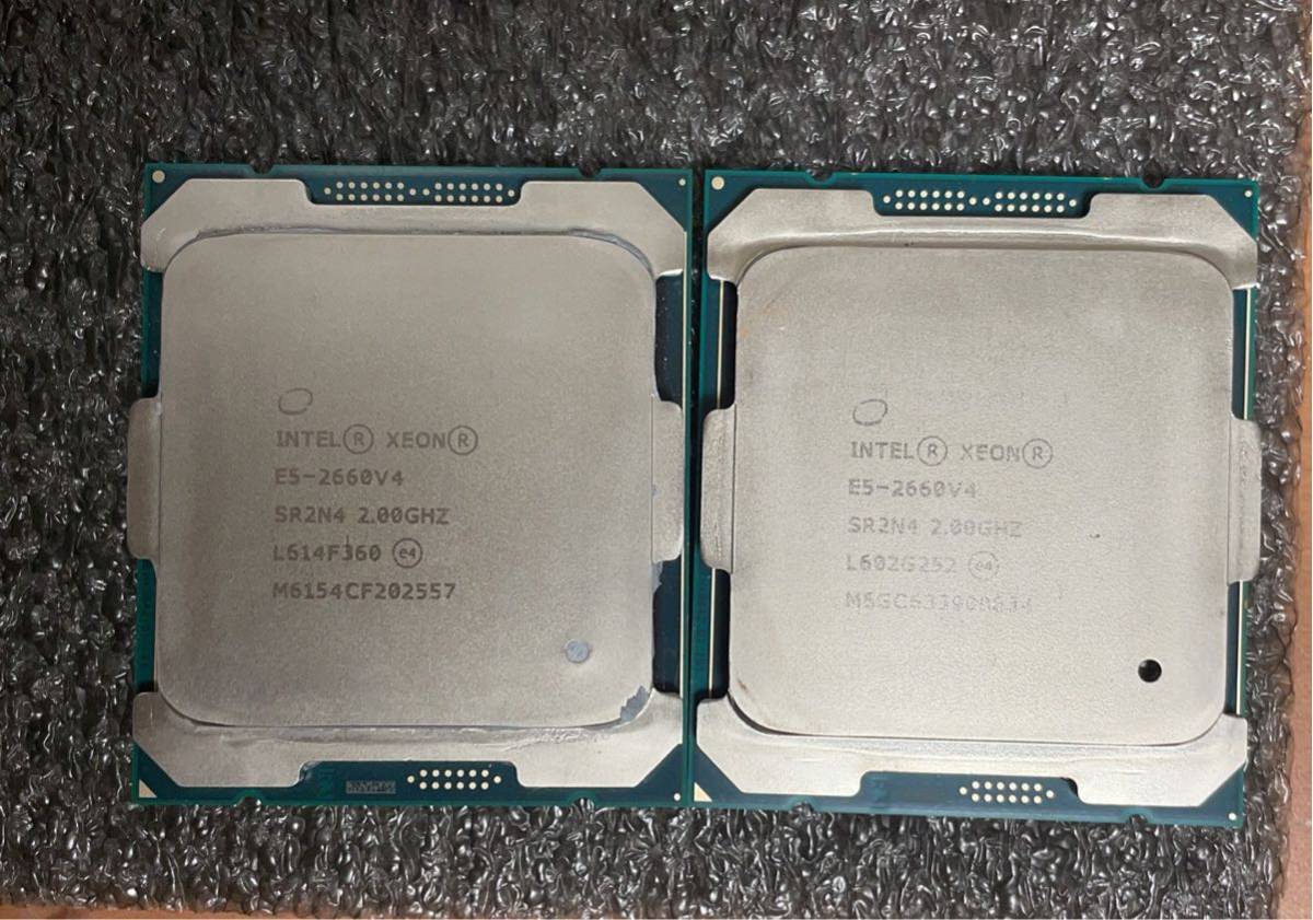 2個セット Intel Xeon E5-2660 v4 SR2N4 14C 2GHz 35MB 105W LGA2011-3