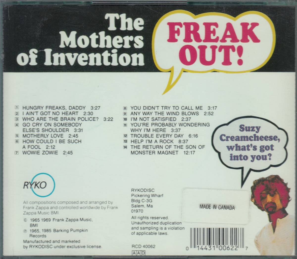 輸 The Mothers Of Invention フランク・ザッパ Freak Out!◆規格番号■RCD-40062◆送料無料■即決●交渉有_画像2