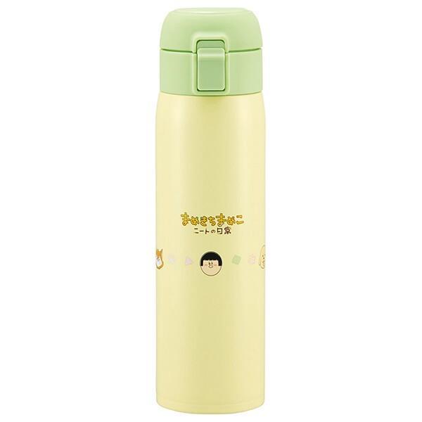 まめきちまめこ マグボトル 480ml 保冷 保温 ワンタッチ ステンレス ニートの日常 レディース 女性 女の子 こども キッズ スケーター_画像1