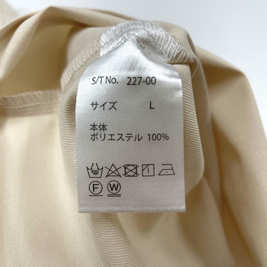 /L/ ciao ベージュ 長袖レギュラーカラーシャツ ルーズシルエットオーバーサイズ メンズレディース タグ カジュアルとろみ チャオ_画像8