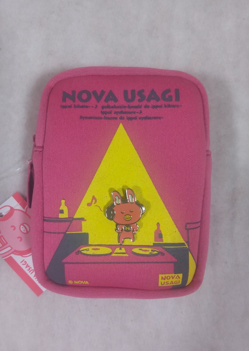 NOVAうさぎ ポーチ (S) ピンバッジ付き ノバ ウサギ 英会話 NOVA レア