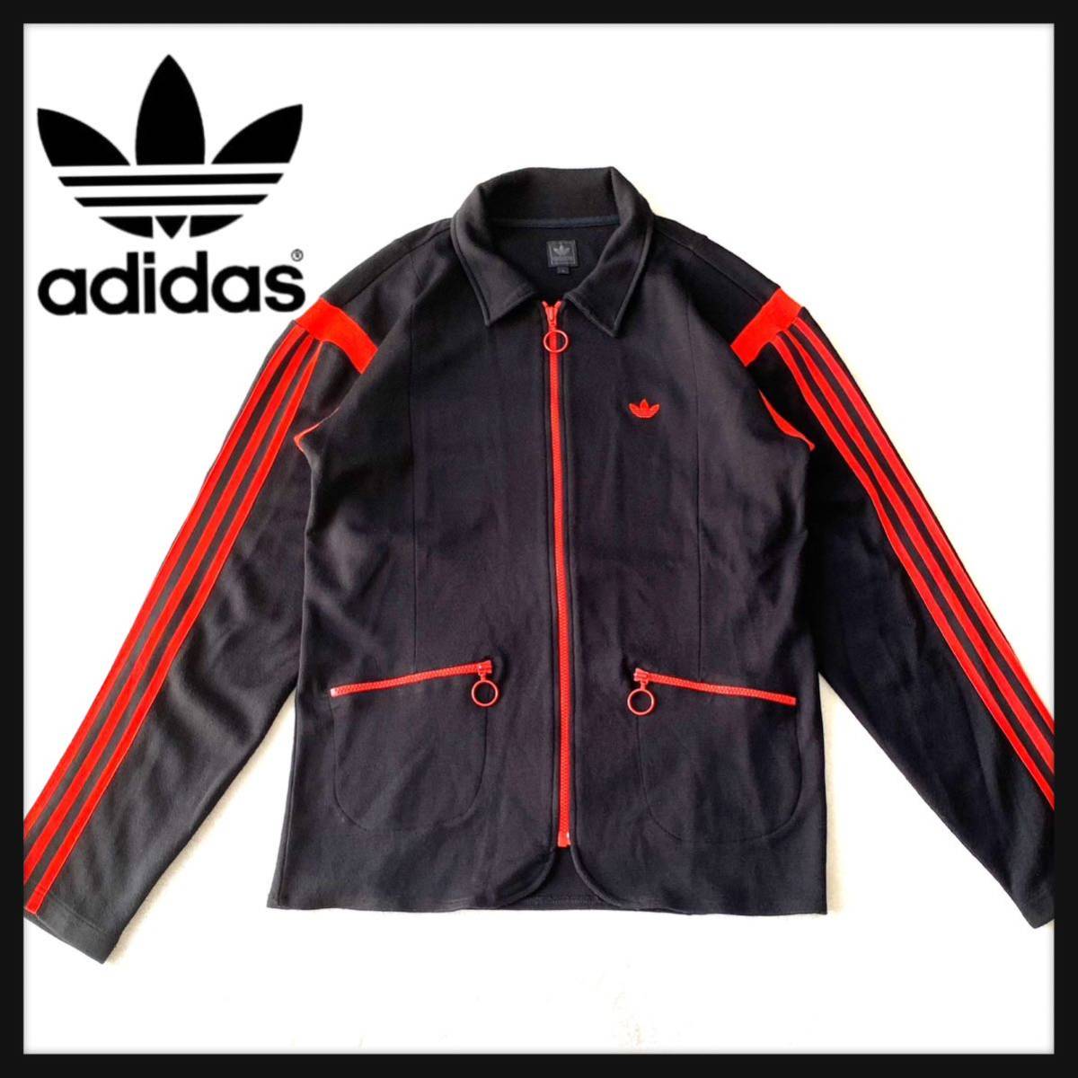 adidas 赤レザージャケット 希少 ☆M☆新品☆-