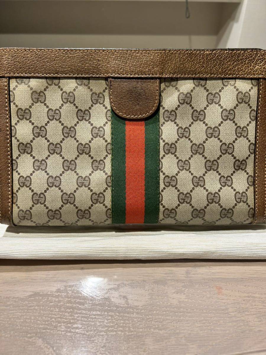 GUCCI オールドグッチ シェリーライン クラッチバッグ セカンドバックGG柄-