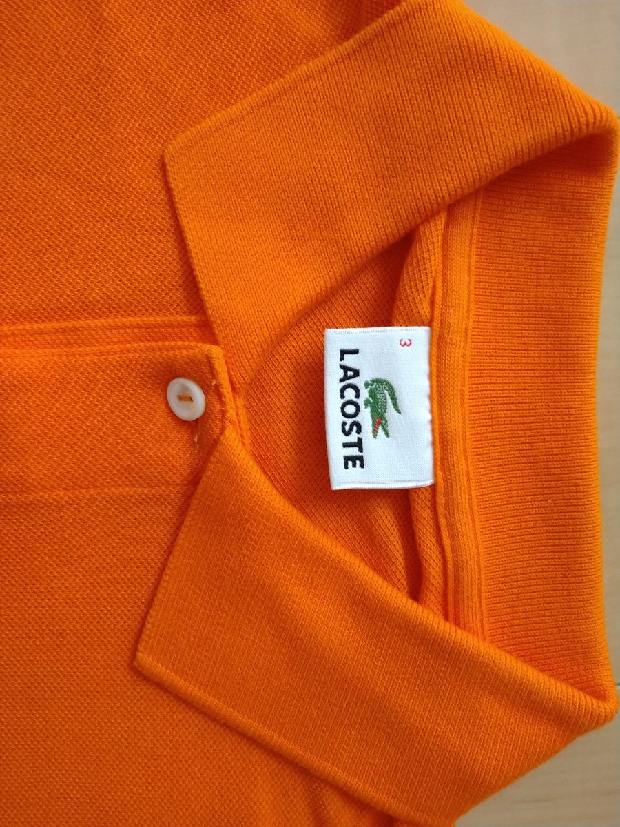LACOSTE　ラコステポロシャツ　L1212 　クラシックフィット　フランス　カラー　オレンジ　サイズ3 　美品　リゾルト　ボーイズマーケット_画像4