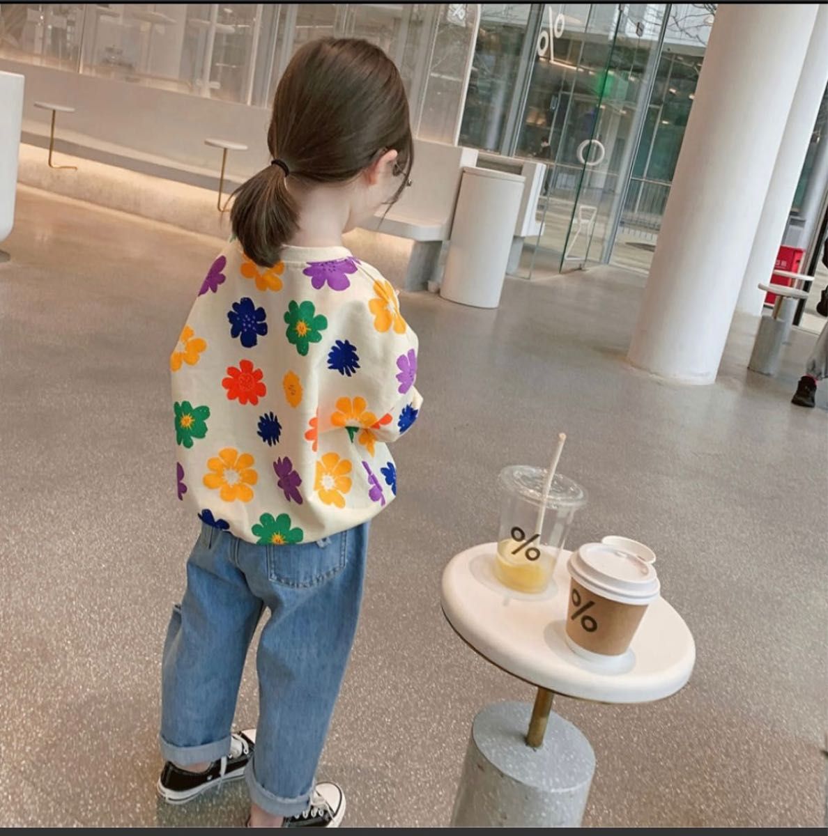 【即日発送】韓国ファッション 可愛い 子供服 韓国風シャツ 長袖シャツ 花柄トップス 韓国子供服
