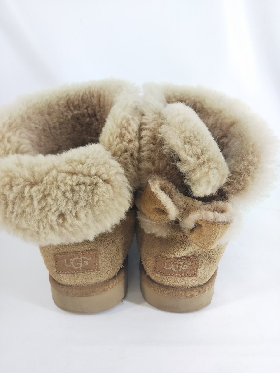 アグ UGG ショートブーツ ムートンブーツ 25.0cm 1012808 ナベア ムートン ベージュ レディース_画像3