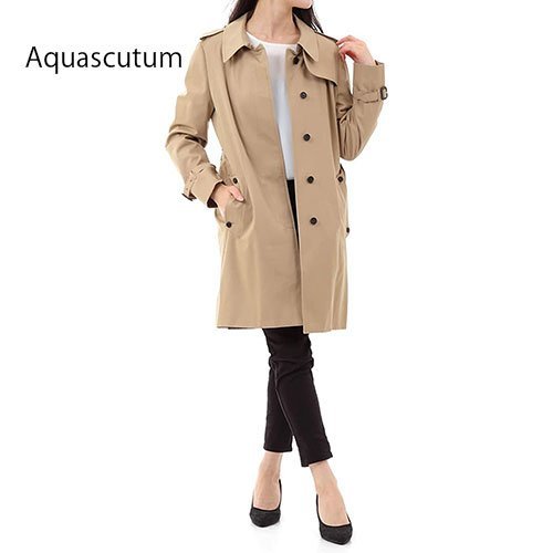 新品 Aquascutum / アクアスキュータム トレンチコート レディース ベージュ 12(B020082-08000-12-BEG)