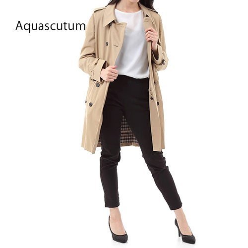 新品 Aquascutum / アクアスキュータム トレンチコート レディース ベージュ 8(B020081-08000-8-BEG)