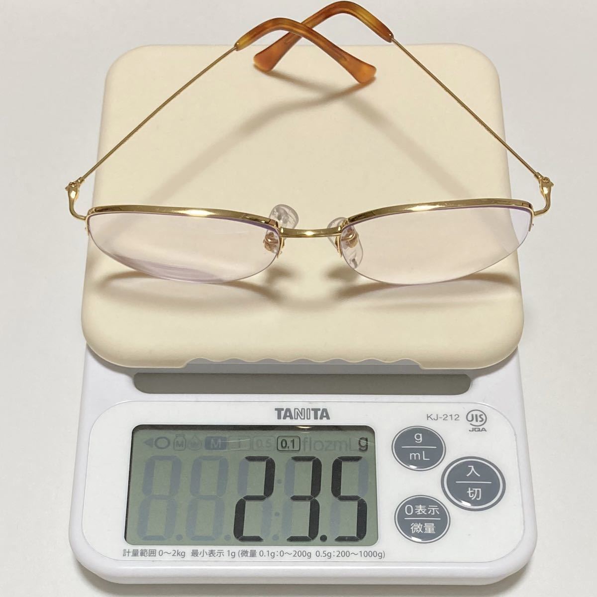 K18 パリミキ ハーフリム SUPER SMOOTH 18金無垢 メガネ 眼鏡