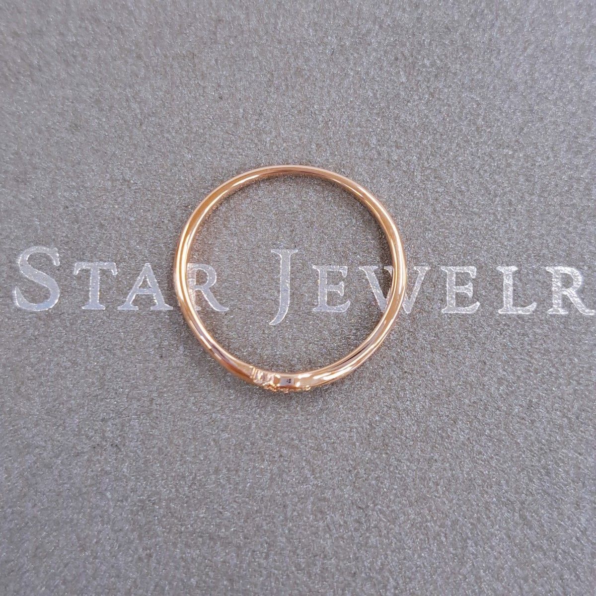 スタージュエリー　STAR JEWELRY　K10　 ダイヤモンドリング　0.02ct　3石　ツイスト リング 10号　