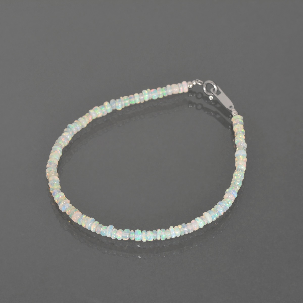 天然石 ブレスレット ぼたん型のオパールを使用した数珠ブレスレット 直径3.2mm 幅1.5mm｜パワーストーン アクセサリー レディース メンズ