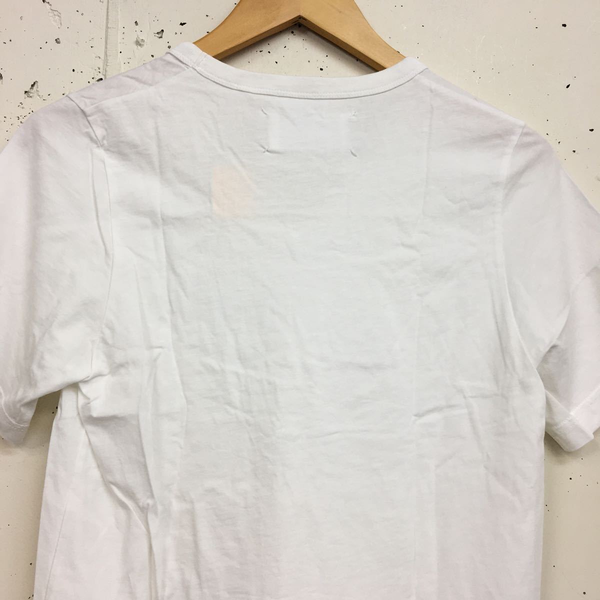 Martin Margiela メゾンマルジェラ ⑩ VネックTee オフホワイト 白 XSサイズ コットン tシャツ 半袖 無地 トップス カットソー の画像5