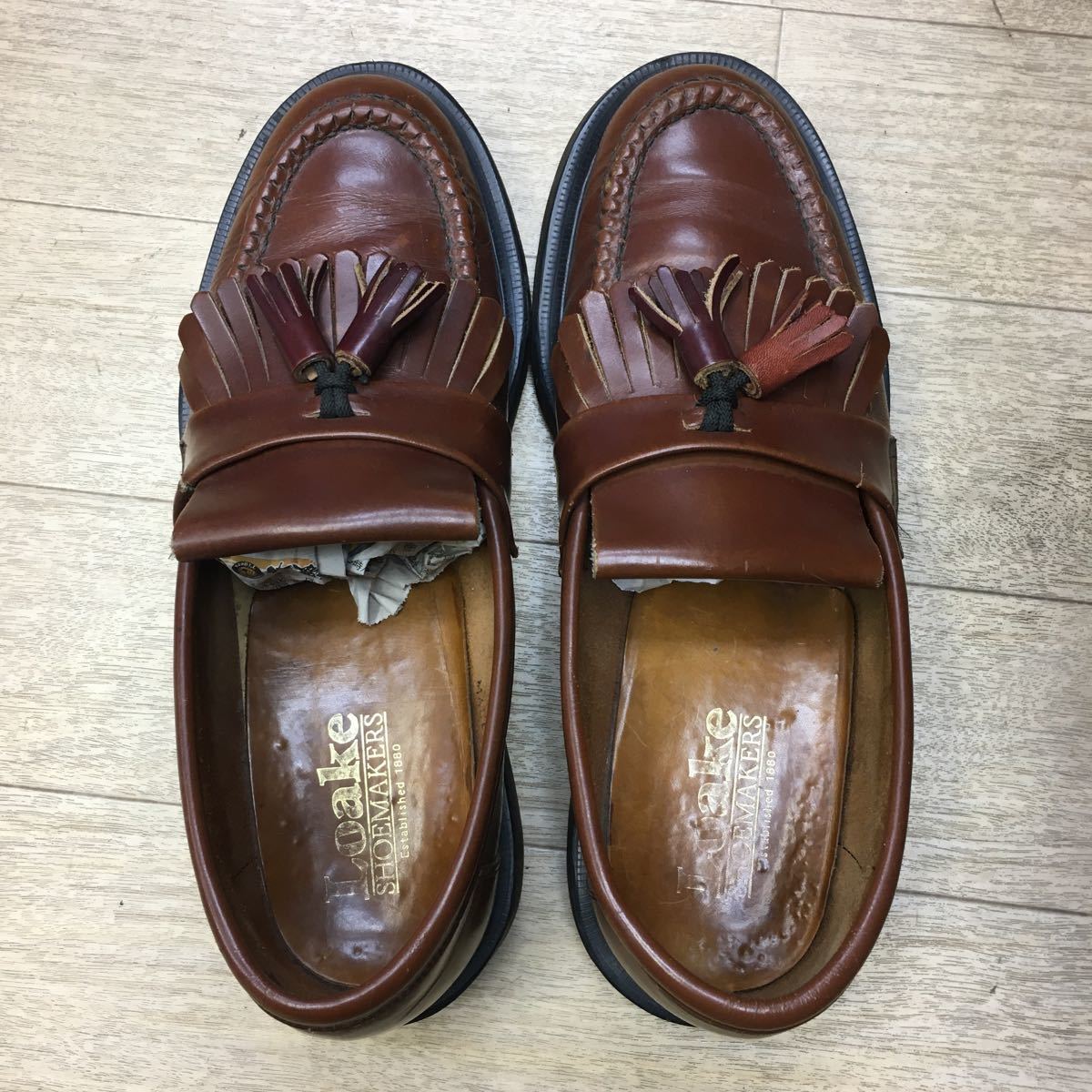 Loake タッセルローファー 革靴 茶 ブラウン シューズ マーチン ソール イングランド製_画像4