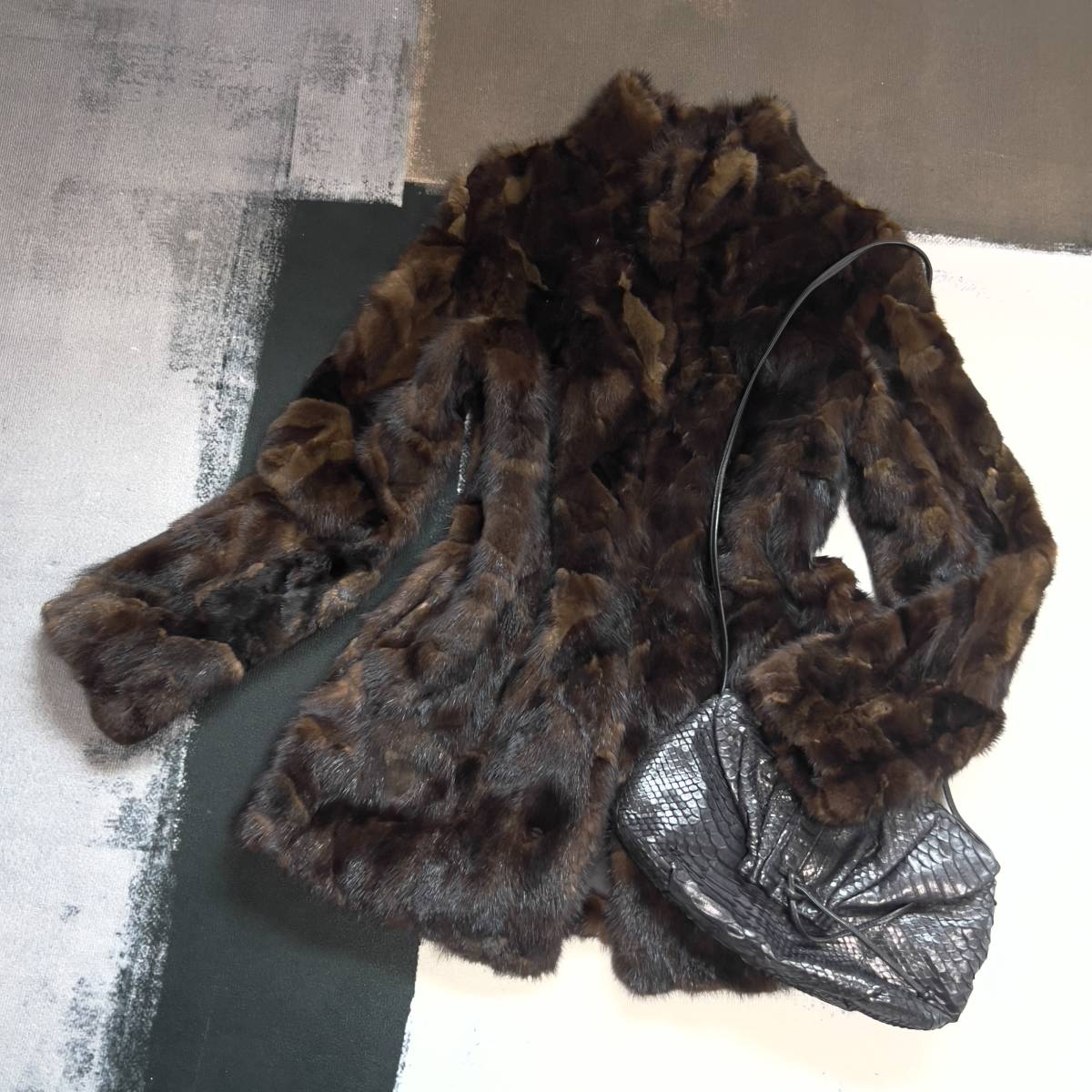 ◆STUNNING LURE スタニングルアー 参考価格16万 MINK FUR COAT ミンク コート デザインミンク アウター ジャケット 毛皮_画像2