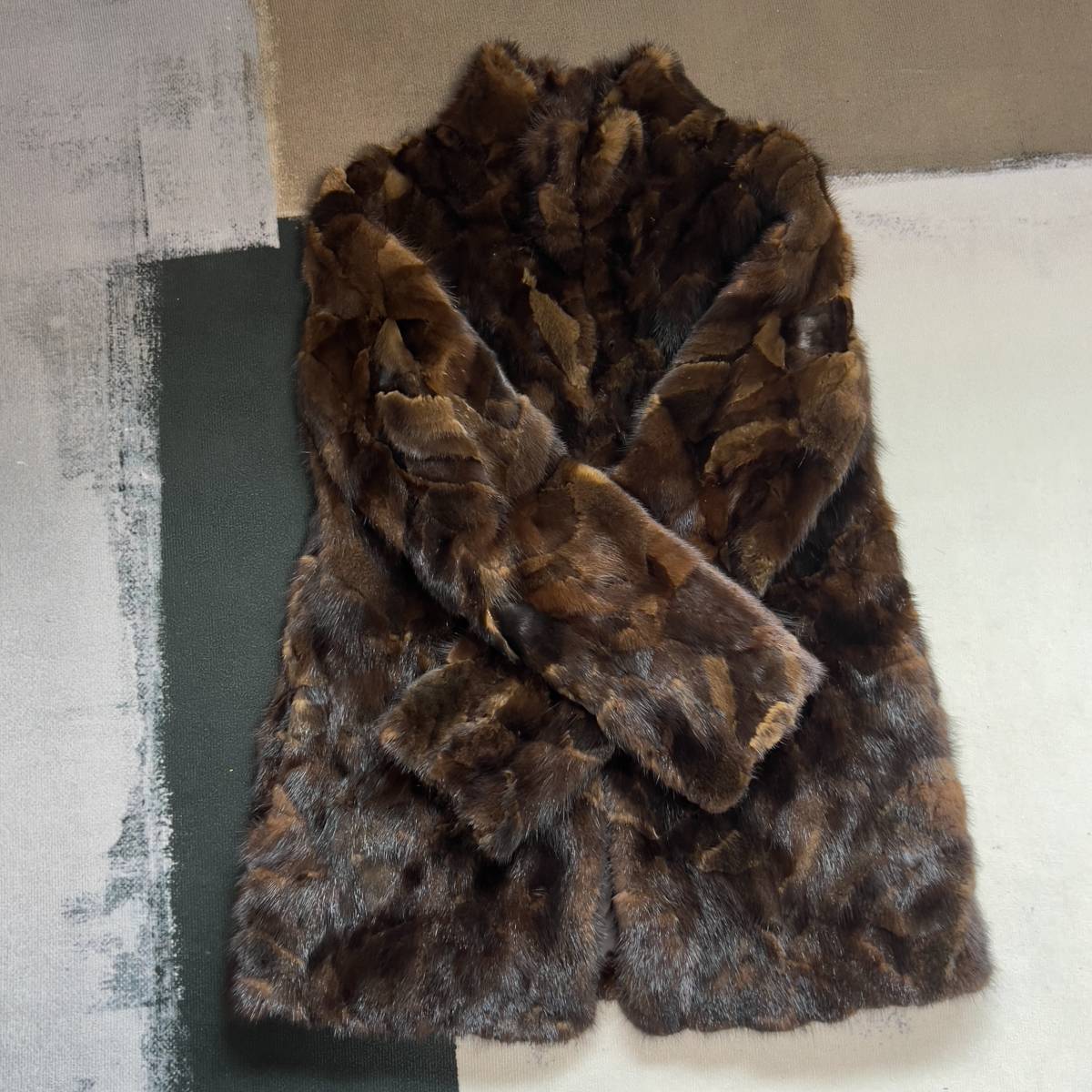 ◆STUNNING LURE スタニングルアー 参考価格16万 MINK FUR COAT ミンク コート デザインミンク アウター ジャケット 毛皮_画像3