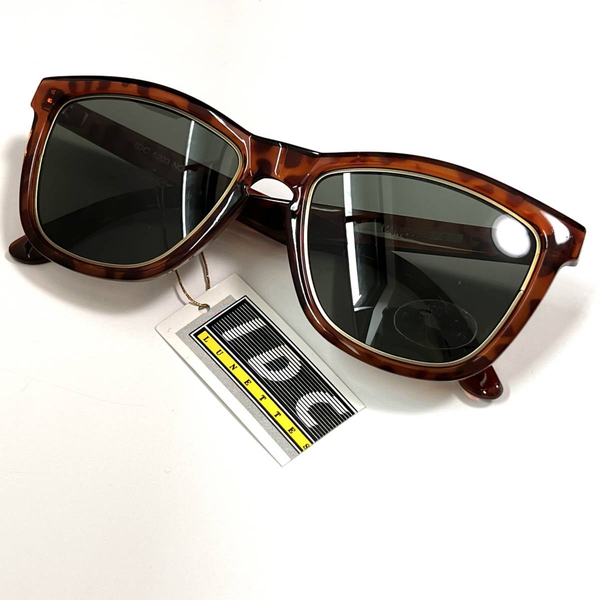 デッドストック◆I.D.C. 5203 NO.2 MADE IN FRANCE 未使用品 90's VINTAGE IDC アイディーシー サングラス eyewear ブラウン レオパード