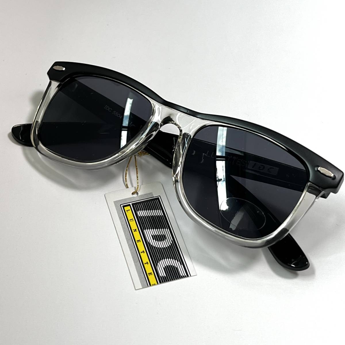 デッドストック◆I.D.C. 5504 NO.1 MADE IN FRANCE 未使用品 90's VINTAGE IDC アイディーシー サングラス eyewear ブラック クリア