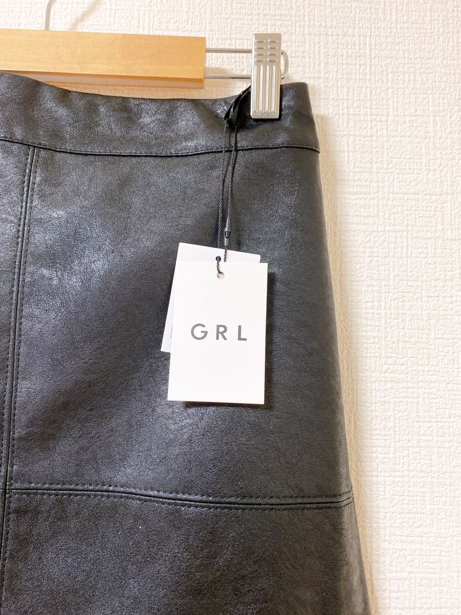 GRL グレイル バックスリットレザータイトスカート ブラック L GRL グレイル バックスリットレザータイトスカート ブラック L