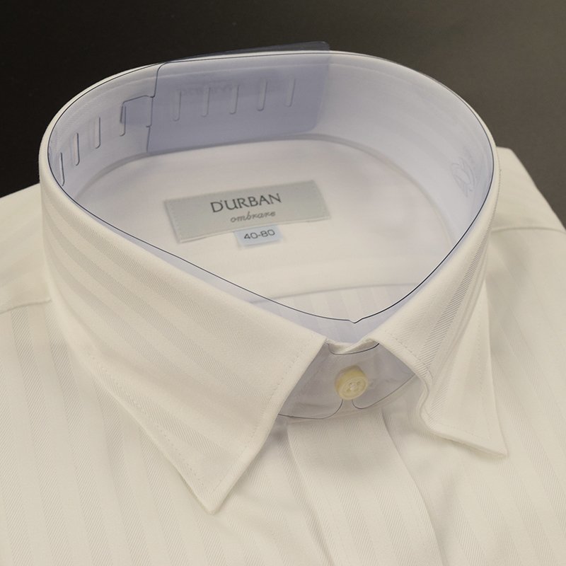 ◆D'URBAN ダーバン◆スナップダウン シャドーストライプ ドレスシャツ(長袖) 白 /42-78_画像2