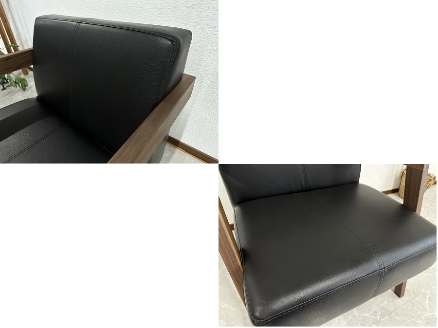  outlet sofa 1P 1 seater . black elbow attaching walnut final product back s chair sofa stylish limited amount / stock disposal 