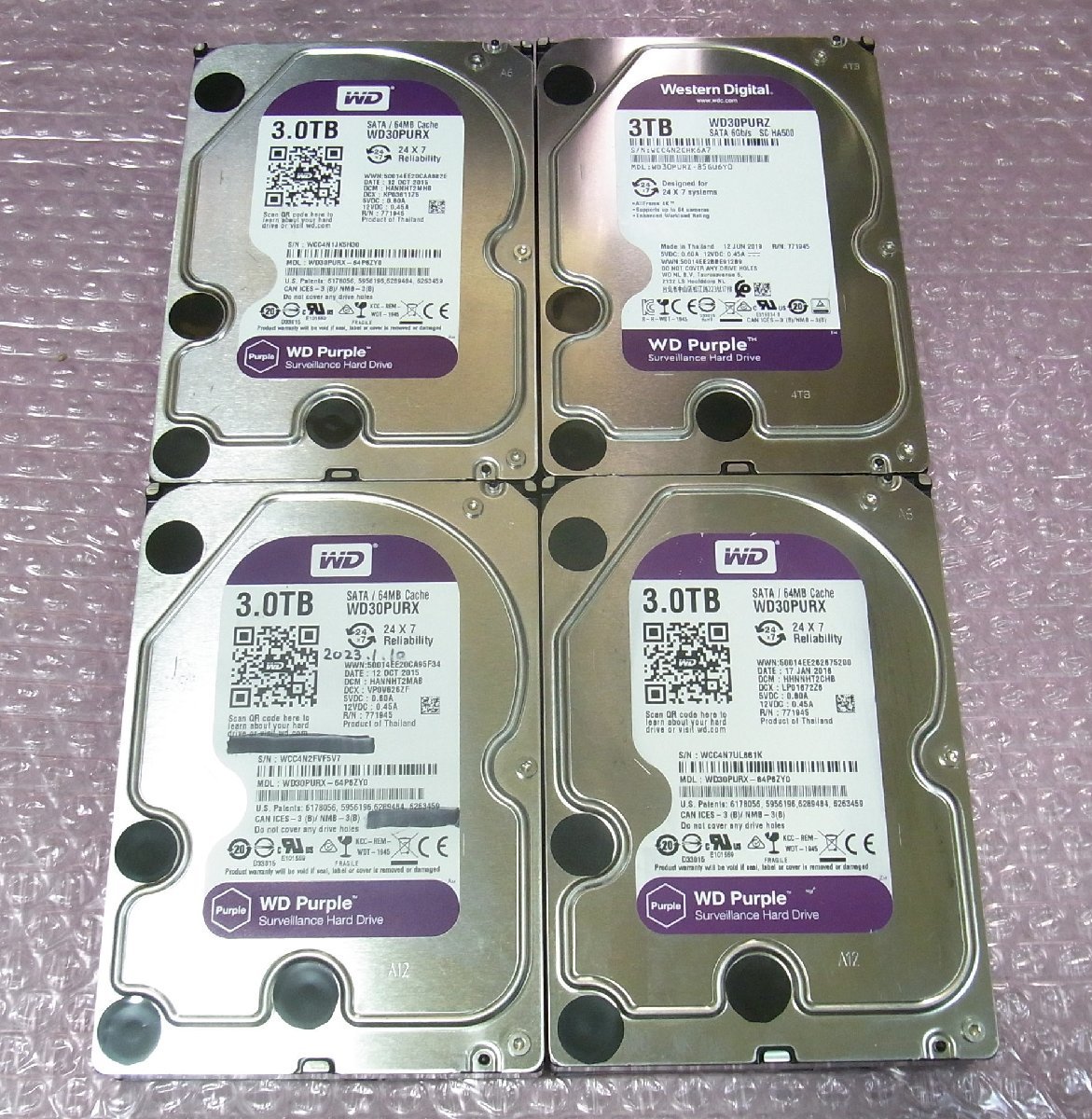 B36499 O-08015 3.5インチ HDD 3TB 4個セット 判定正常_画像1