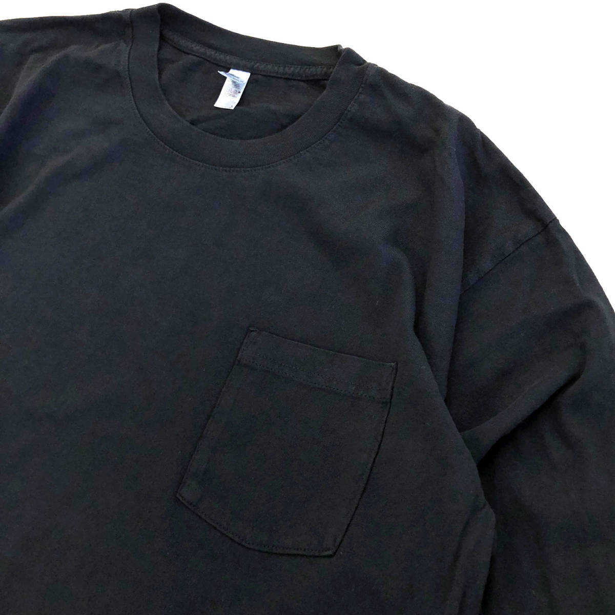LOS ANGELES APPAREL ロサンゼルスアパレル 長袖 Tシャツ ブラック XLサイズ 6.5oz Garment Dye L/S MADE IN USAの画像4
